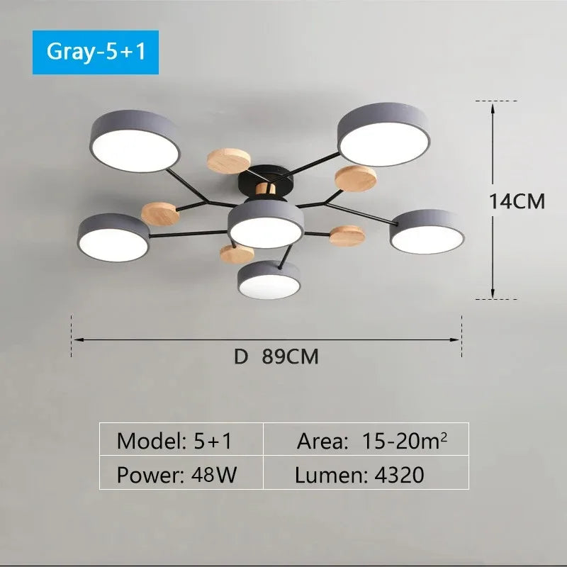 Modern Flush Mount Ceiling Light- Minimalist Modern Chandelier Light Fixture for Living Room, Bedroom & Dining Room