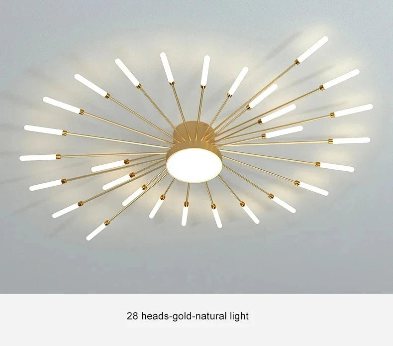Modern LED Spiral Ceiling Light Luxury Gold Art Fixture For Living Room, Dining Room & Bedroom