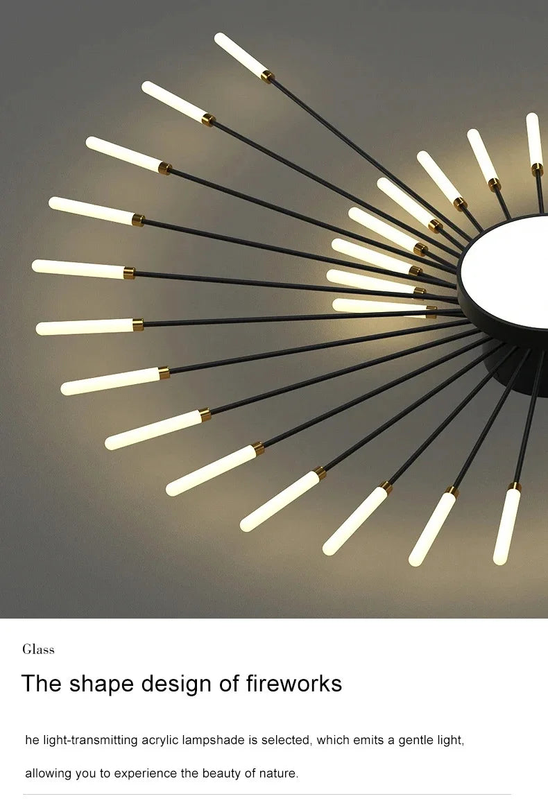 Modern LED Spiral Ceiling Light Luxury Gold Art Fixture For Living Room, Dining Room & Bedroom