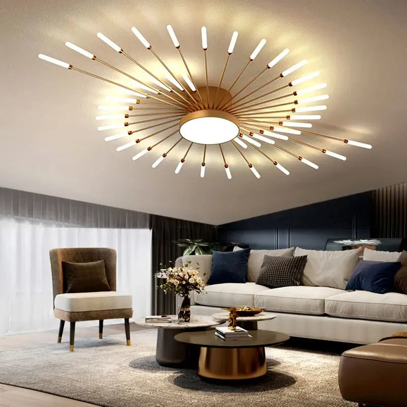 Modern LED Spiral Ceiling Light Luxury Gold Art Fixture For Living Room, Dining Room & Bedroom