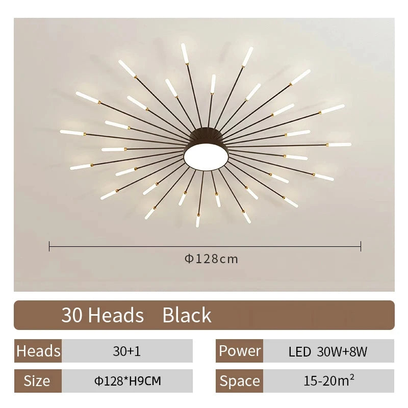 Modern LED Spiral Ceiling Light Luxury Gold Art Fixture For Living Room, Dining Room & Bedroom