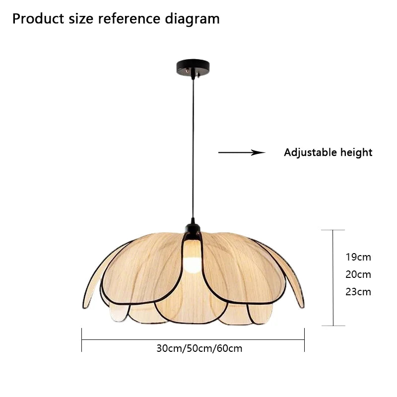 Modern Handwoven Petal Pendant Light- Woven Flower Ceiling Chandelier Fixture for Dining Room, Kitchen & Living Room
