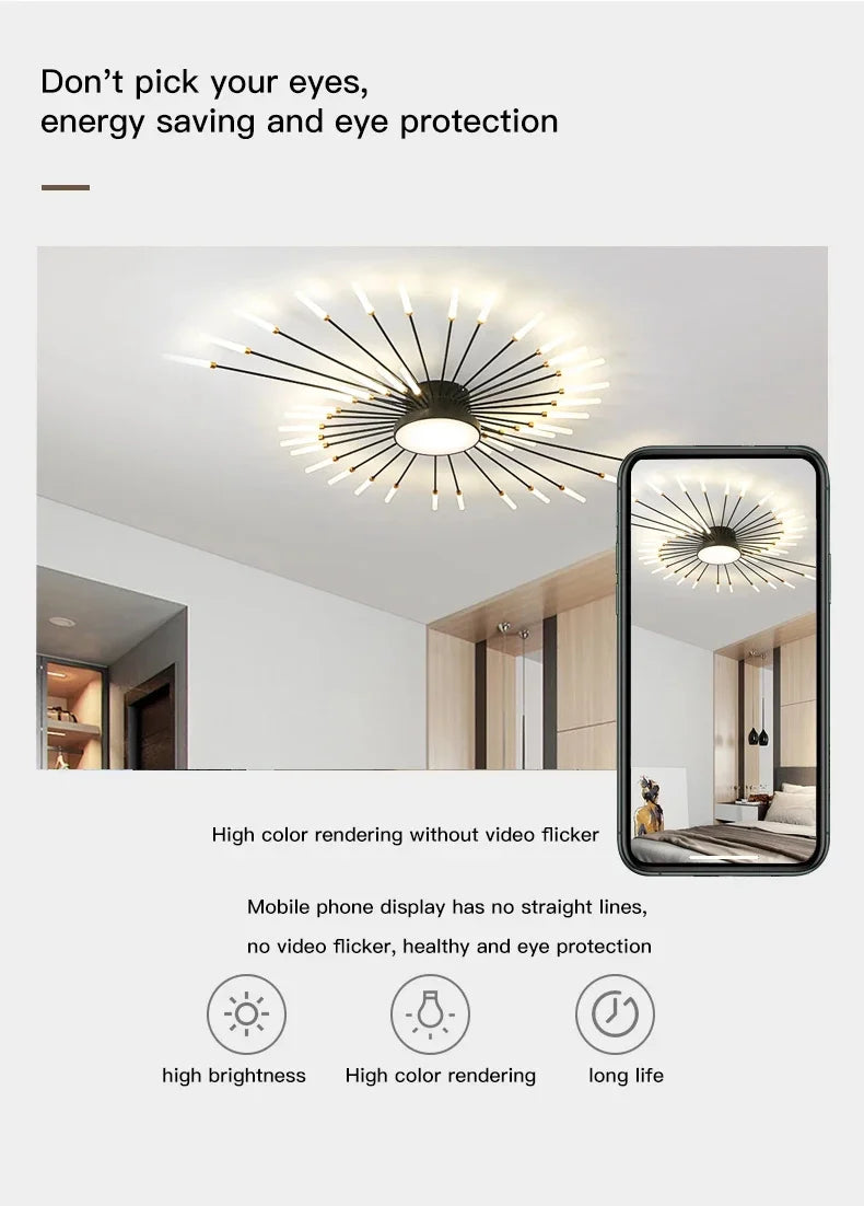 Modern LED Spiral Ceiling Light Luxury Gold Art Fixture For Living Room, Dining Room & Bedroom