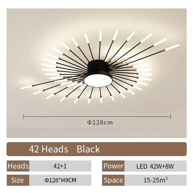 Modern LED Spiral Ceiling Light Luxury Gold Art Fixture For Living Room, Dining Room & Bedroom