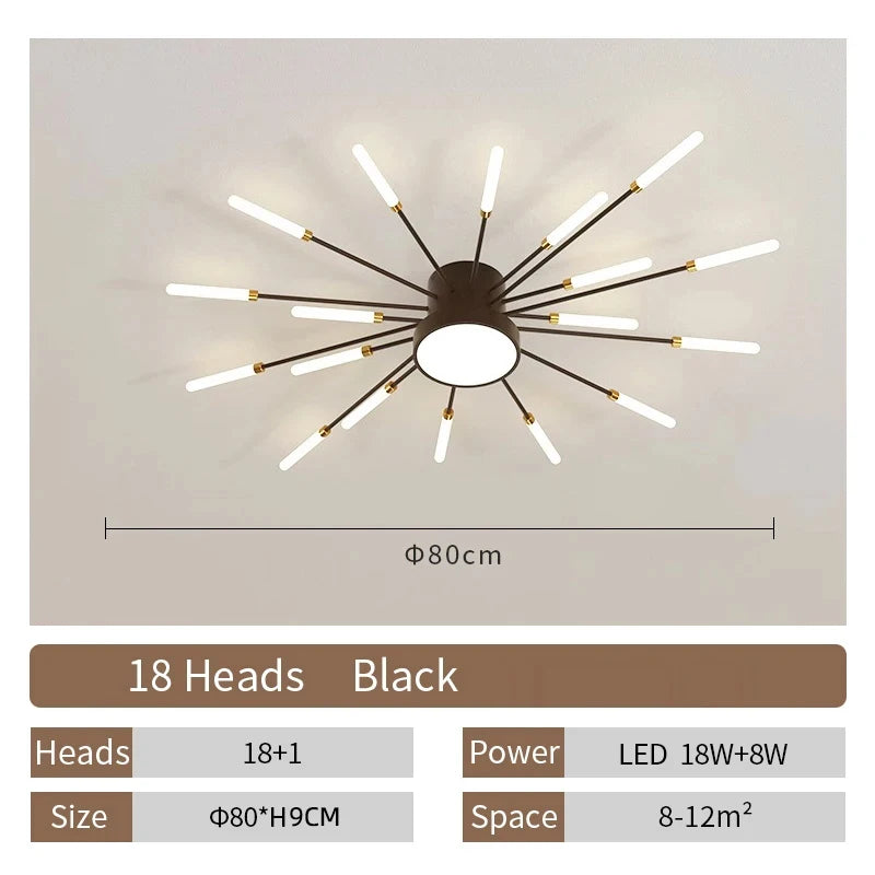 Modern LED Spiral Ceiling Light Luxury Gold Art Fixture For Living Room, Dining Room & Bedroom