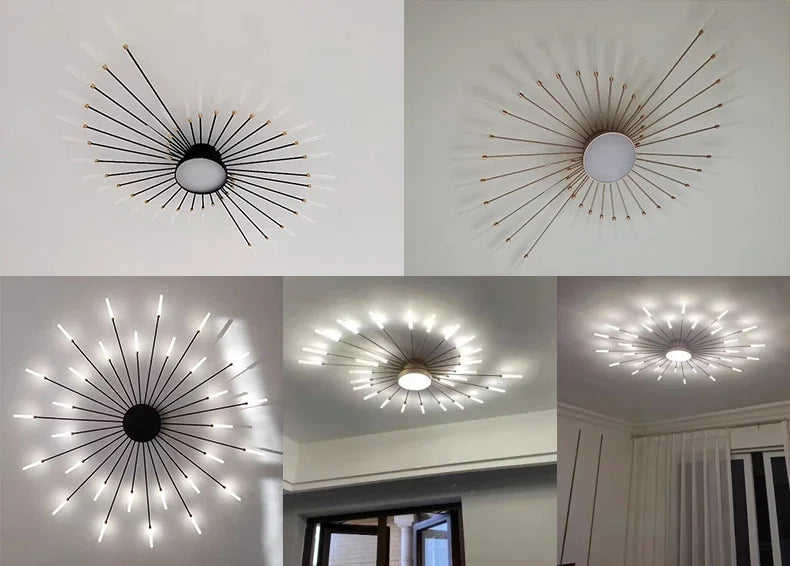 Modern LED Spiral Ceiling Light Luxury Gold Art Fixture For Living Room, Dining Room & Bedroom