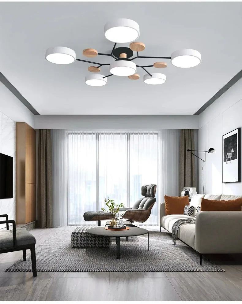 Modern Flush Mount Ceiling Light- Minimalist Modern Chandelier Light Fixture for Living Room, Bedroom & Dining Room