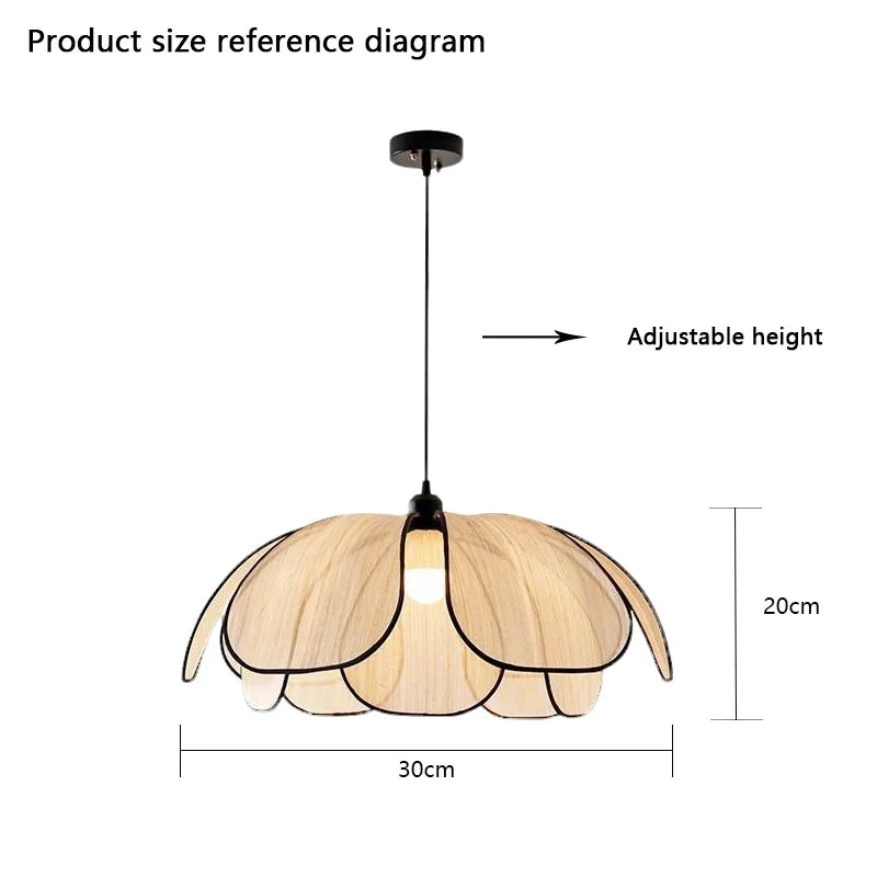 Modern Handwoven Petal Pendant Light- Woven Flower Ceiling Chandelier Fixture for Dining Room, Kitchen & Living Room