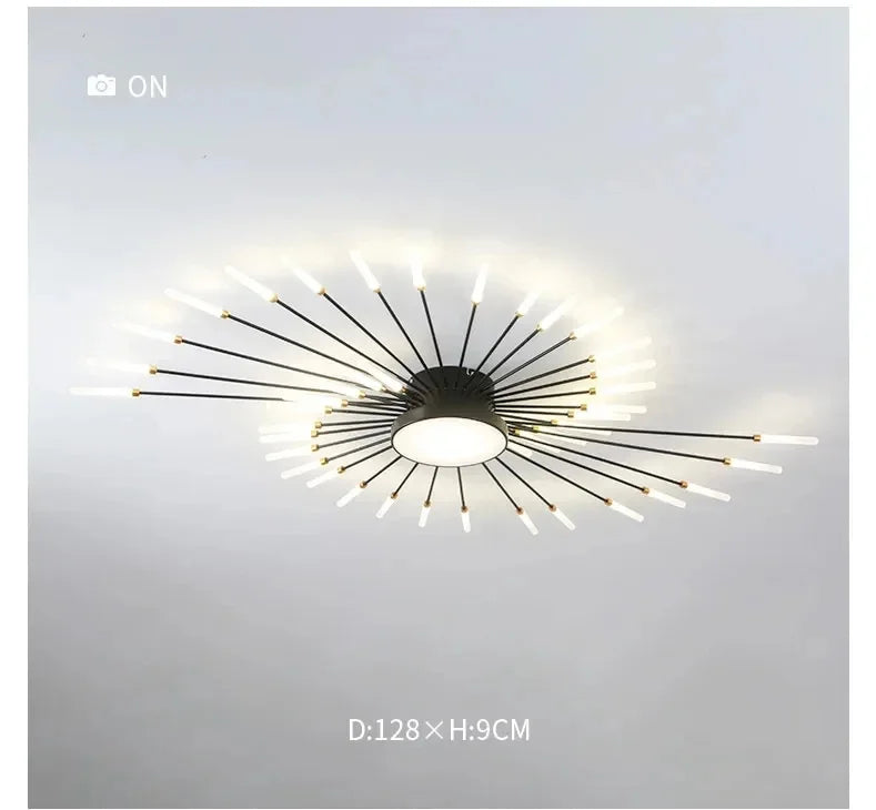 Modern LED Spiral Ceiling Light Luxury Gold Art Fixture For Living Room, Dining Room & Bedroom