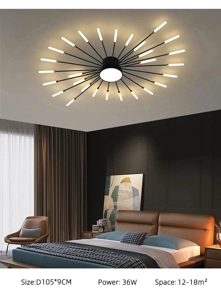 Modern LED Spiral Ceiling Light Luxury Gold Art Fixture For Living Room, Dining Room & Bedroom
