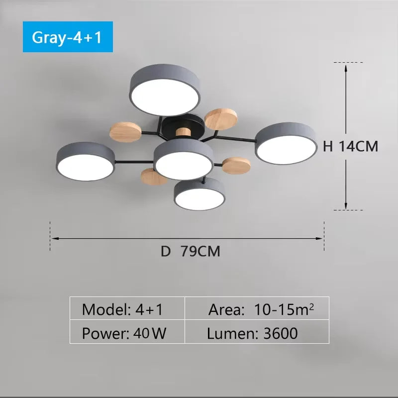 Modern Flush Mount Ceiling Light- Minimalist Modern Chandelier Light Fixture for Living Room, Bedroom & Dining Room