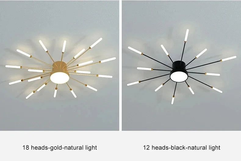 Modern LED Spiral Ceiling Light Luxury Gold Art Fixture For Living Room, Dining Room & Bedroom