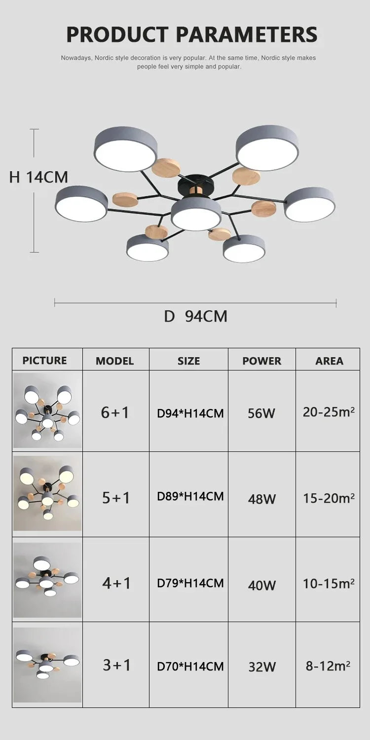 Modern Flush Mount Ceiling Light- Minimalist Modern Chandelier Light Fixture for Living Room, Bedroom & Dining Room