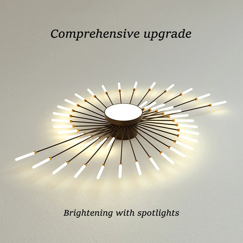 Modern LED Spiral Ceiling Light Luxury Gold Art Fixture For Living Room, Dining Room & Bedroom