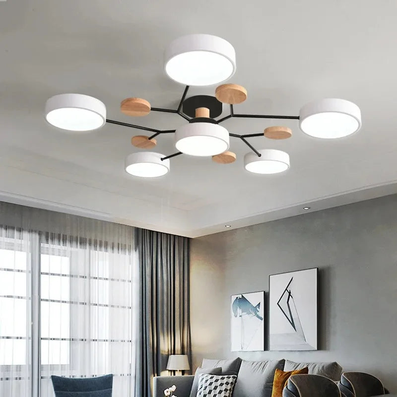 Modern Flush Mount Ceiling Light- Minimalist Modern Chandelier Light Fixture for Living Room, Bedroom & Dining Room