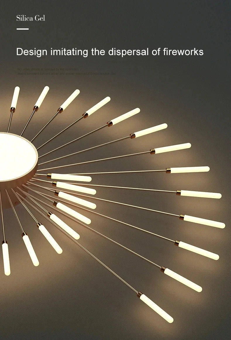 Modern LED Spiral Ceiling Light Luxury Gold Art Fixture For Living Room, Dining Room & Bedroom