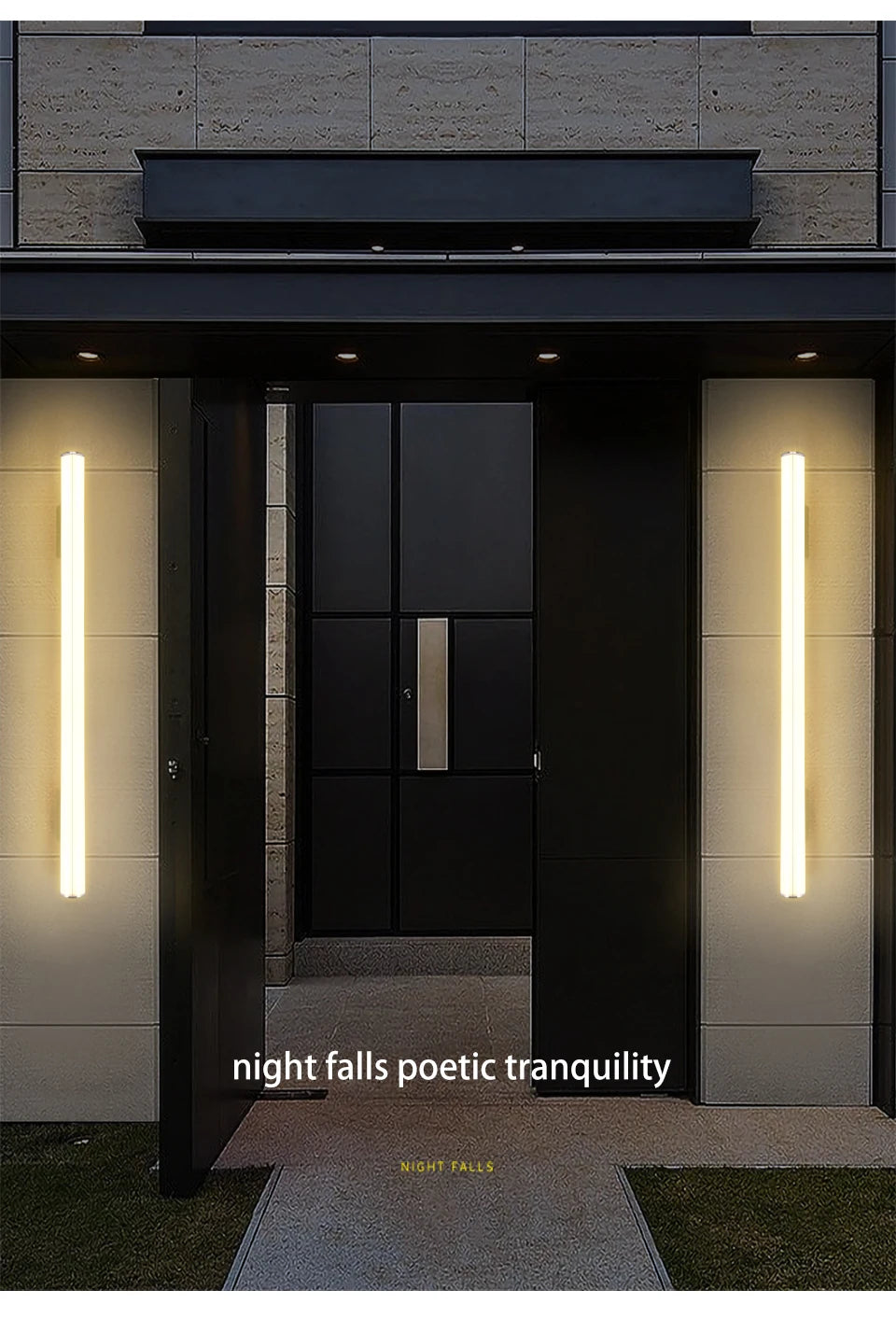 Modern Outdoor LED Wall Light- IP65 Waterproof Exterior Wall Sconce Lighting for Porch, Patio, Garage & Front Door