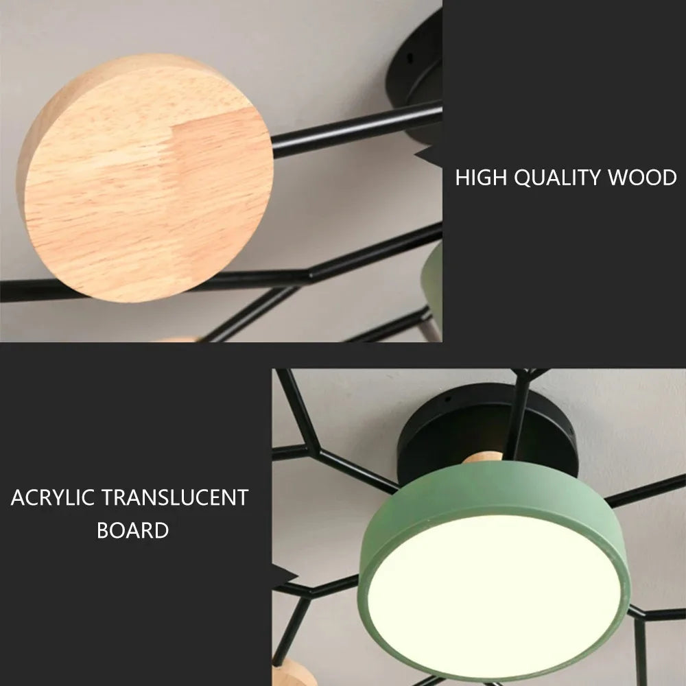 Modern Flush Mount Ceiling Light- Minimalist Modern Chandelier Light Fixture for Living Room, Bedroom & Dining Room