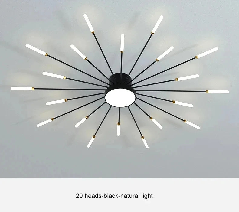 Modern LED Spiral Ceiling Light Luxury Gold Art Fixture For Living Room, Dining Room & Bedroom
