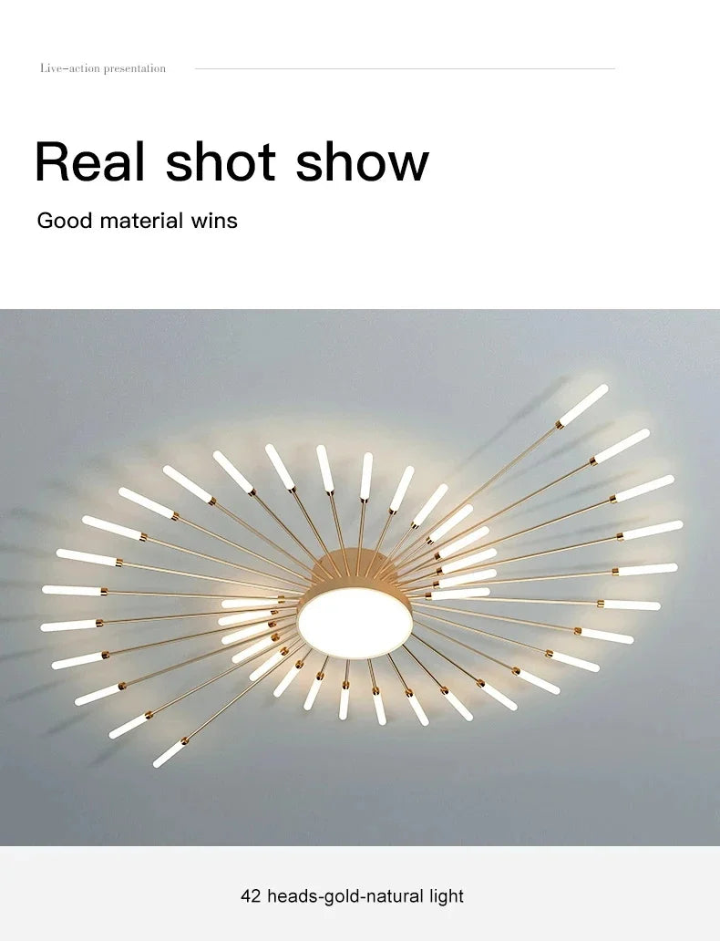 Modern LED Spiral Ceiling Light Luxury Gold Art Fixture For Living Room, Dining Room & Bedroom
