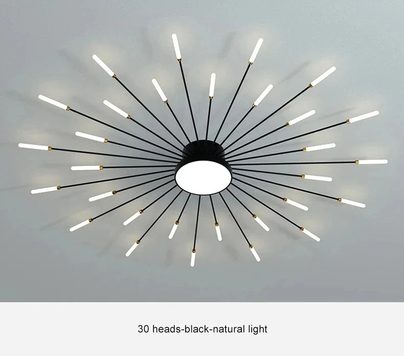 Modern LED Spiral Ceiling Light Luxury Gold Art Fixture For Living Room, Dining Room & Bedroom